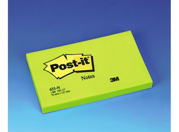 POST-IT® notatblokk 655NG 76X127 neongrø 